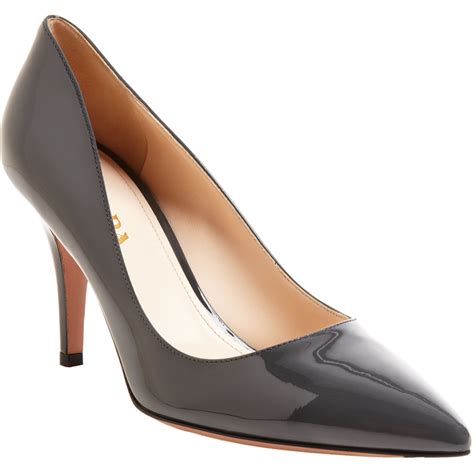 prada dove gray leather platform pumps|prada boots and pumps.